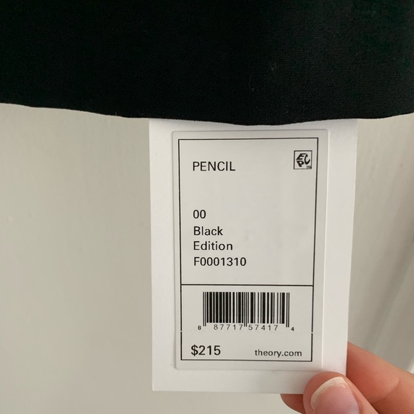Theory Edition Black Pencil Skirt 00 $215 - Picture 3 of 5